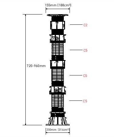Buzon Pedestal DPH-12 (720-960 mm) 