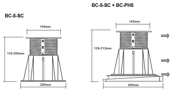Buzon atrama BC-5 (116-200 MM) 
