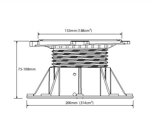 Buzon terasų atrama DPH-4 (77-108 mm) 