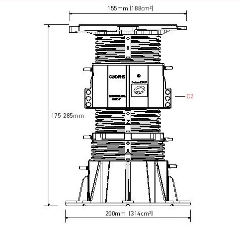 Buzon terasų atrama DPH-6 (175-285mm) 
